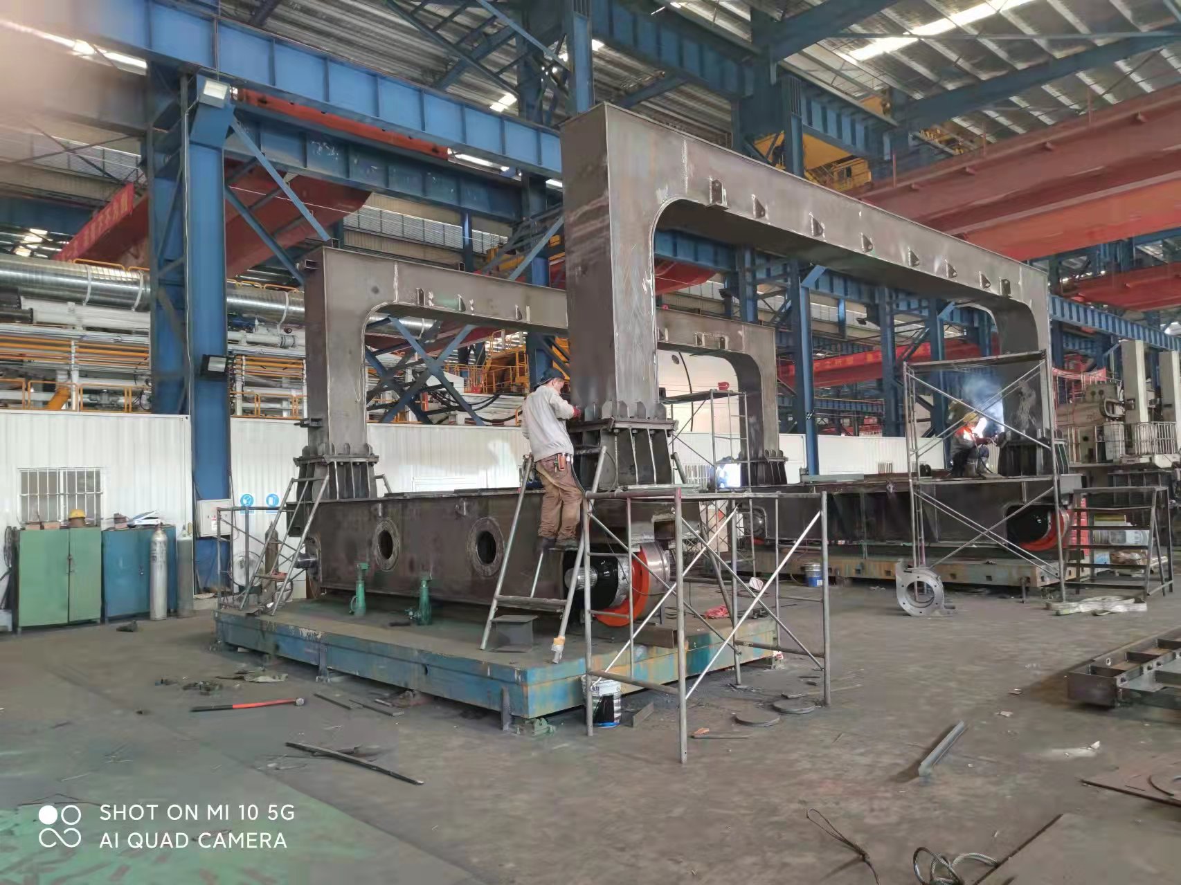 Roller press trolley of steel slag treatment line