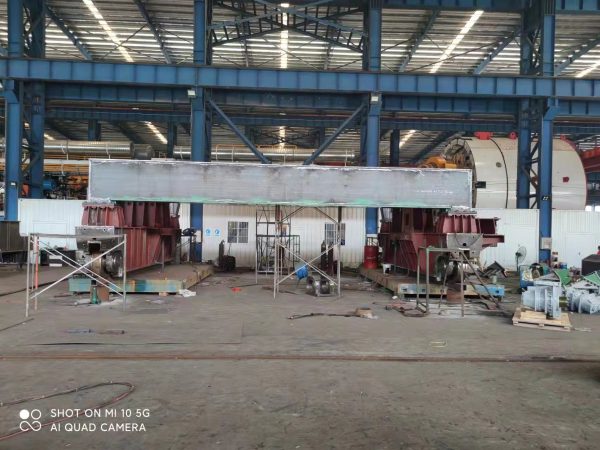 Tilting trolley of steel slag treatment line