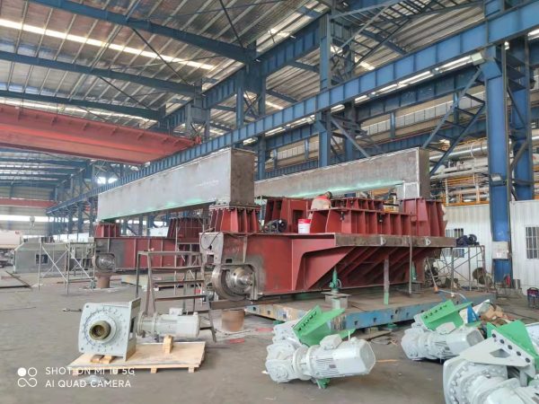 Tilting trolley of steel slag treatment line