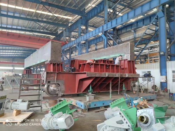 Tilting trolley of steel slag treatment line